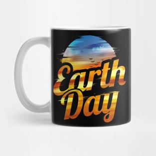 Sun Down With Flying Birds For Earth Day Mug